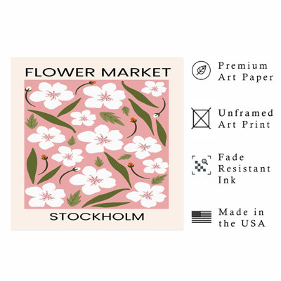 «Floral Flower Market Stockholm», reproduction d'art moderne sans cadre