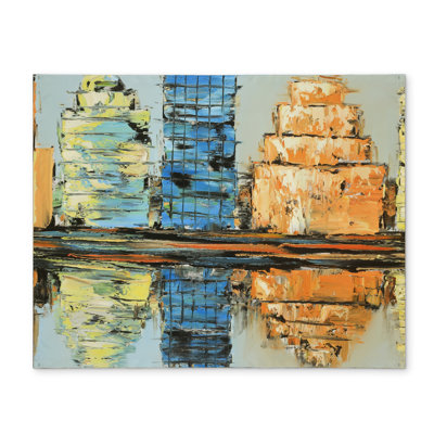 Blue Cities Bedroom Polyester Placemat - Colorful Abstract Decor