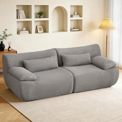 78" Modular Loveseat Sofa with Ottoman, Compression Couch in a Box