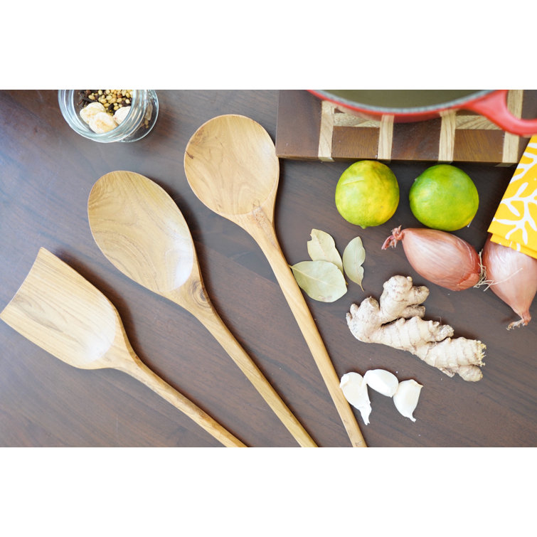 3 Piece Wooden Kitchen Utensils Set