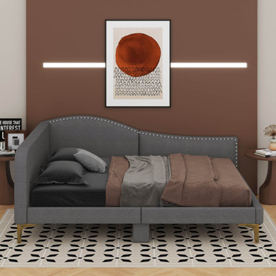Upholstered Daybed With Armrest And Headboard