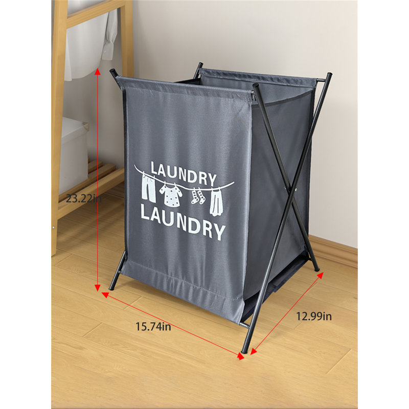 Fabric Laundry Hamper, Gray