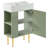 21.6" Green Bathroom Vanity Combo - Single Ceramic Sink With Left Side Storage Cabinet
