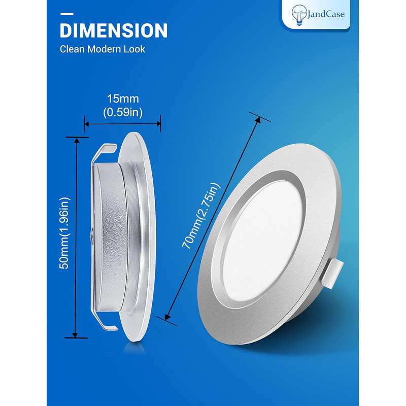 12V Boat Recessed Ceiling Lights, RV Lights Interior, Soft White 3000K, 5W LED Down Lights For RV, 400LM Dimmable, IP44 Waterproof