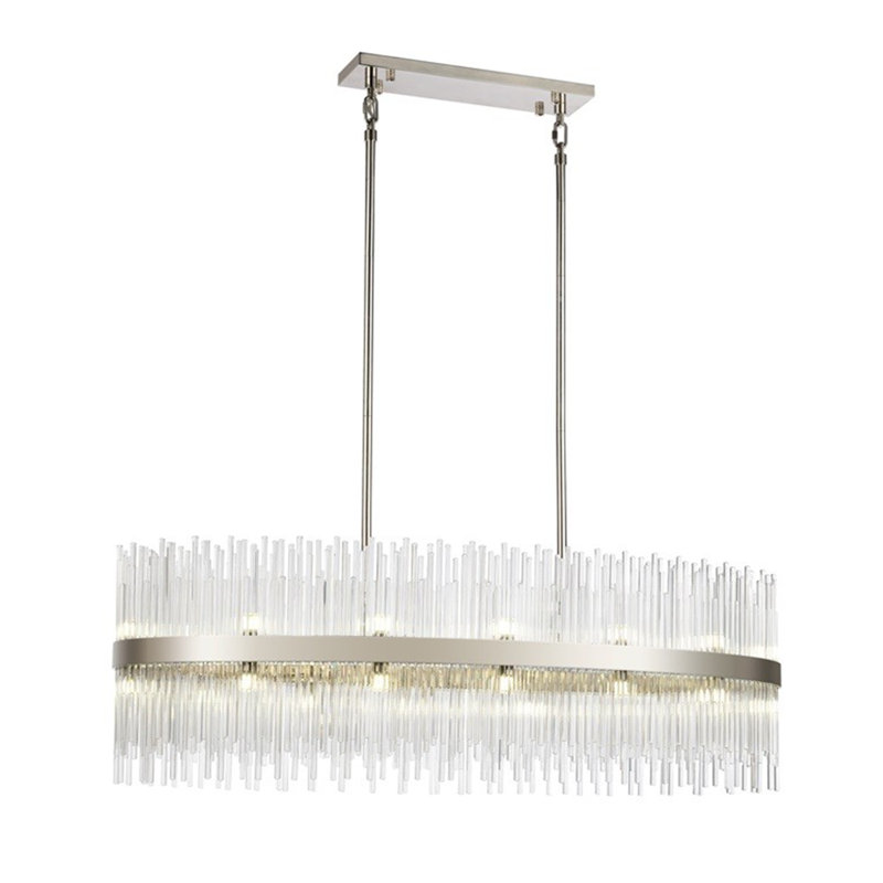 24 - Light Dimmable Drum Chandelier, Silver