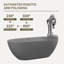 Baignoire de trempage autoportante en résine de 59 po x 30 po à surface solide en pierre avec trop-plein et bonde escamotable pour salle de bain contemporaine, gris mat-114394446