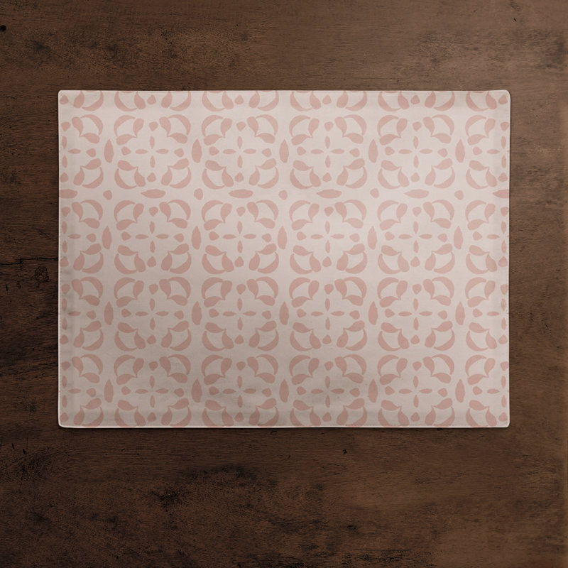 Deddie Polyester No Pattern Rectangle Placemat, Pink