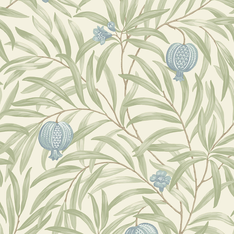 Papier peint Elena Pomegranate, Bleu