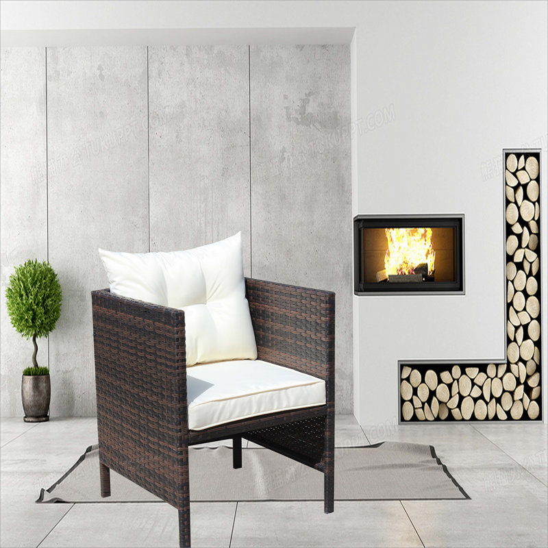 Chaises de salle à manger avec coussins Liberatore (coussin beige)
