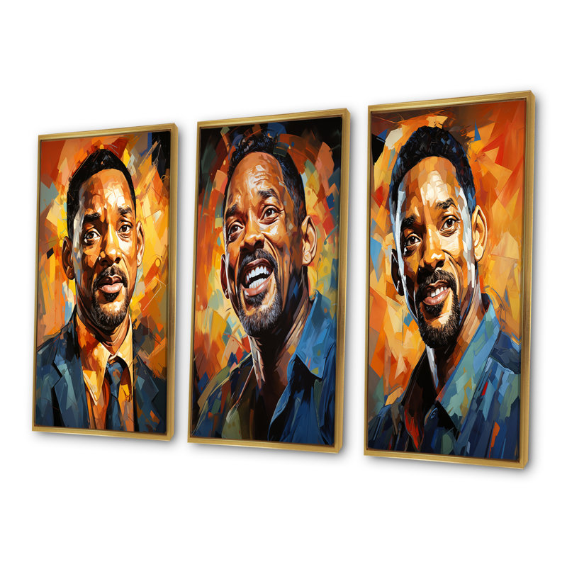 Sapphire Smith Portrait Popart, Cadre flottant doré, H 40 po x l 60 po