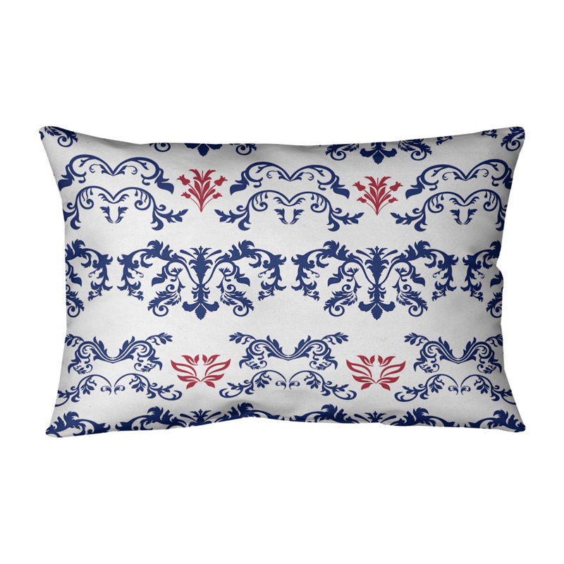 Housse de coussin Football Baroque, Coton sergé, Bleu foncé / blanc / rouge