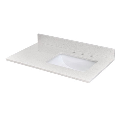 36 Inch Quarz  Barthroom Vanity Sink Top With Ceramic Sink And Backsplash