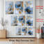 3-pièces de pivoines bleues et dorées, impression sur toile-85856487
