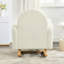 Chaise berçante d'appoint blanc crème, confort à grande échelle, dossier et cou ergonomiques, fauteuil en velours à texture douce avec structure, coussin complémentaire, polyvalence esthétique pour votre maison