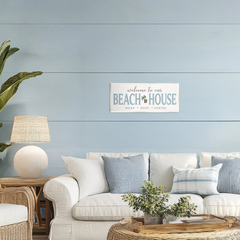 Plaque de bienvenue Welcome Beach House, design par Seven Trees Design