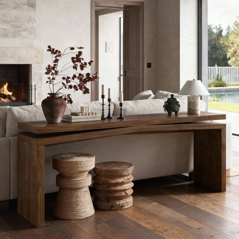 Table de canapé 65 po, Brun rustique profond