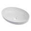 Artistic White Thin Edge Curved Oval Ceramic Vessel Basin – 24.41×14.17 Inch Above Counter Basin with Gloss Coating – Modern Boat Shape – Wall Mount Compatible – Tapered 6236A174-1697770125