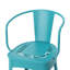 Ensemble de table et de chaises d'extérieur en fer forgé, couleur turquoise, revêtement en poudre, 3 pièces.