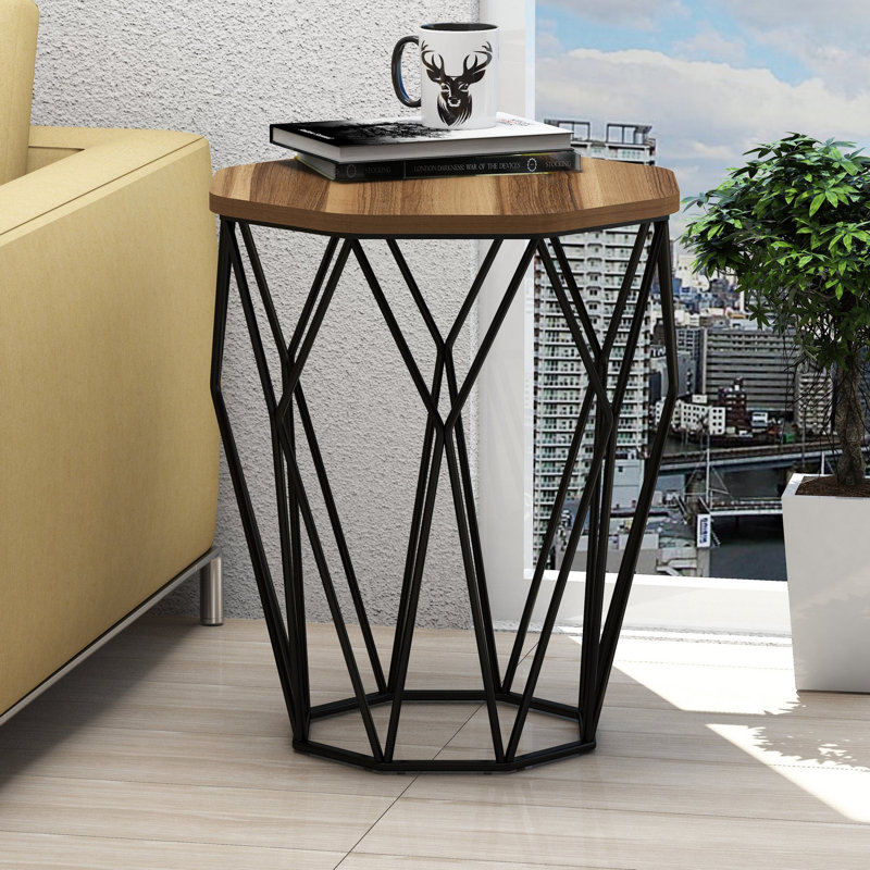 Arval Pedestal End Table, Walnut