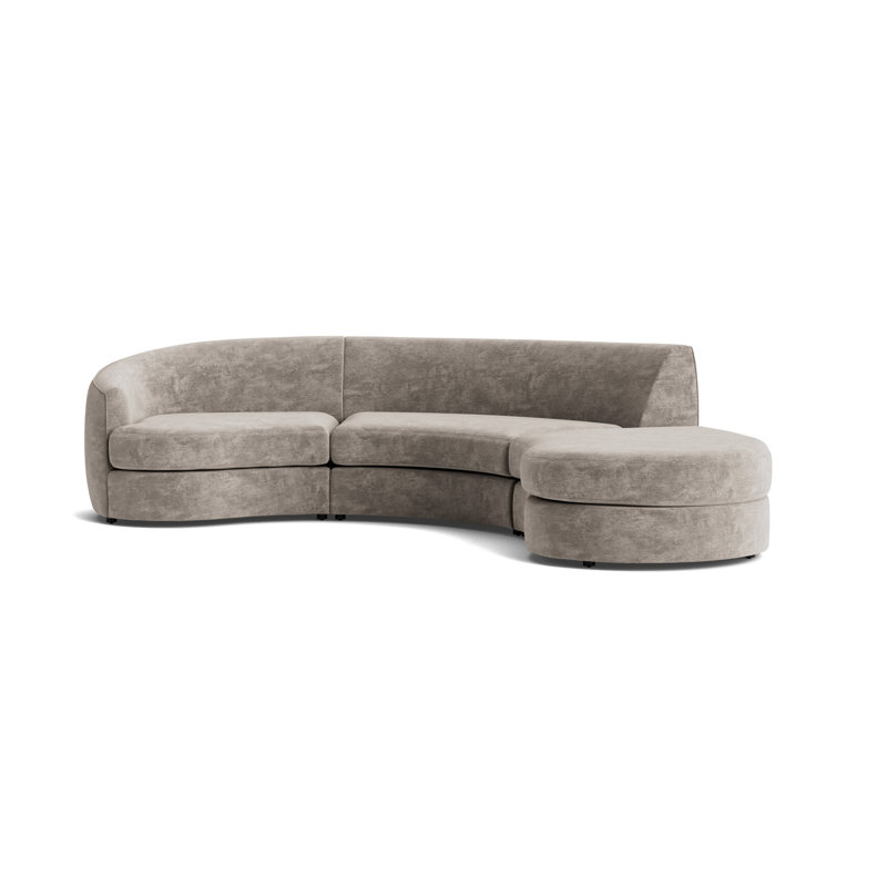 Giselle 3-Piece Left Arm Sectional, Vintage Chenille - Mink