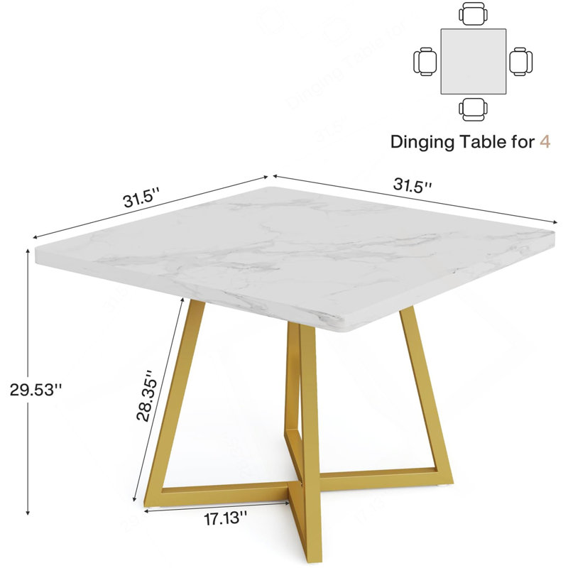Table basse rétro, table de salle à manger carrée, table de cuisine (table seulement)