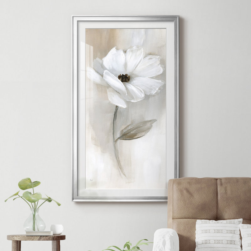 " Sheer Elegance I " Painting Print, 10.5" H x 18.5" W, Silver