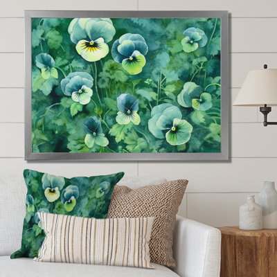 " Green Teal Pansies Harmony "