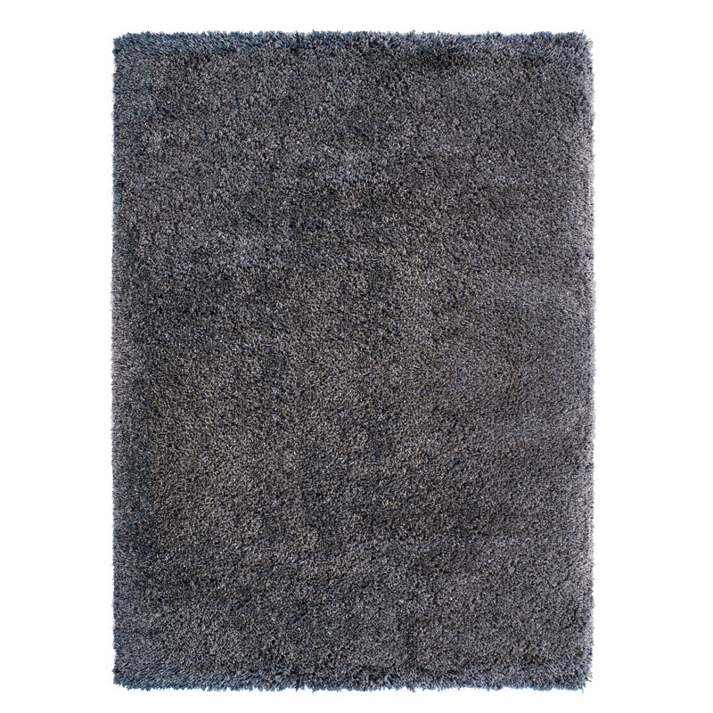 Mosman Shag Modern Solid Colour Charcoal Grey Polypropylene Thick Plush Shag Area Rug, Rectangle 6'6" x 9'6"