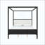 Lit plateforme à baldaquin en bois avec tête de lit tapissier, aucun sommier nécessaire-131125071-131125073