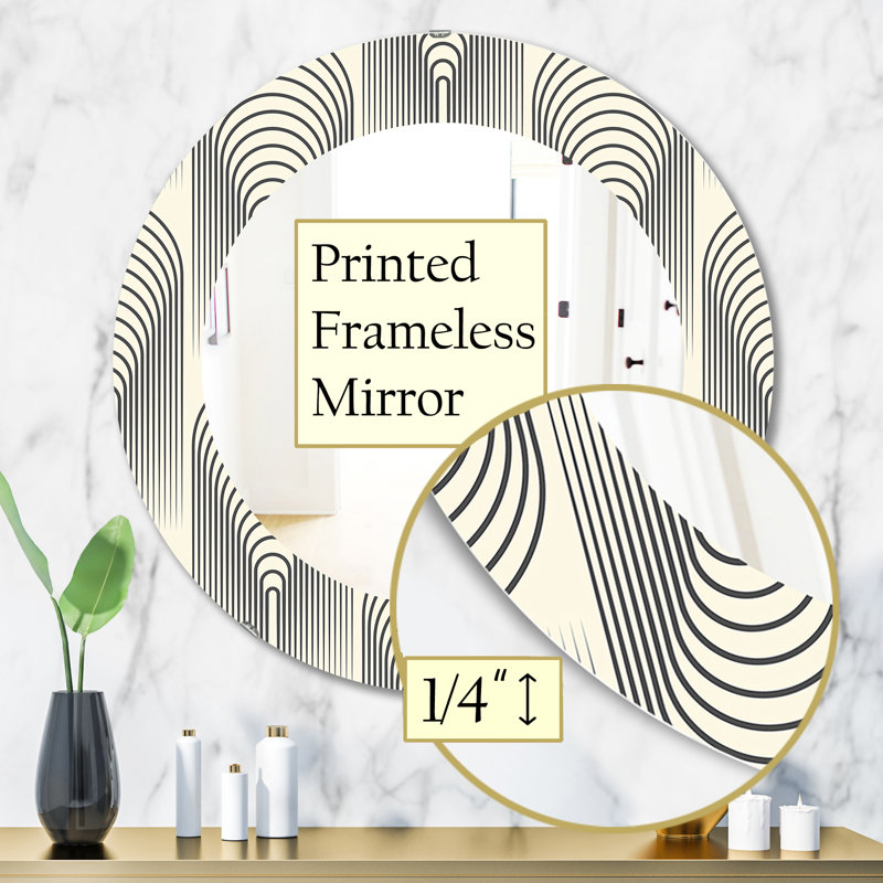Miroir mural scandinave Mid-Century 27, H 31,5 po x l po