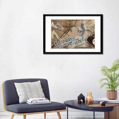 « home run », affiche rétro sur toile tendue
