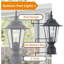 Lampadaire d'extérieur, lanterne sur mât, culot E26 de 60 W maximum, boîtier en aluminium et verre, homologué pour emplacement humide, homologué ETL, ampoules non incluses, noir