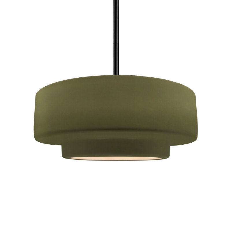 Luminaire suspendu à 1 lumière Meydan, Vert mat, H 5,25 po x l 14,5 po x P 14,5 po, Matte Black