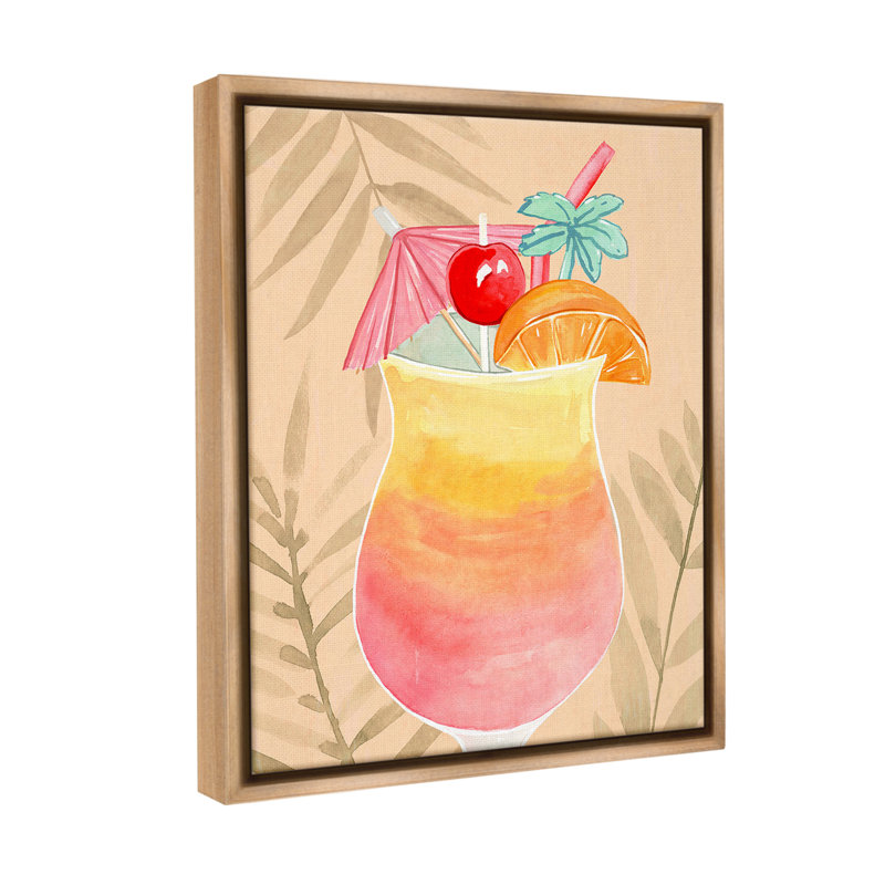 «Tropical Mixed Drink» par Annie Warren sur, H 31 po x l 25 po, Cadre flottant orme Montalcino