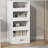 4-Tier Bookshelf with 3 Sliding Drawers and 1 Bottom Drawer
