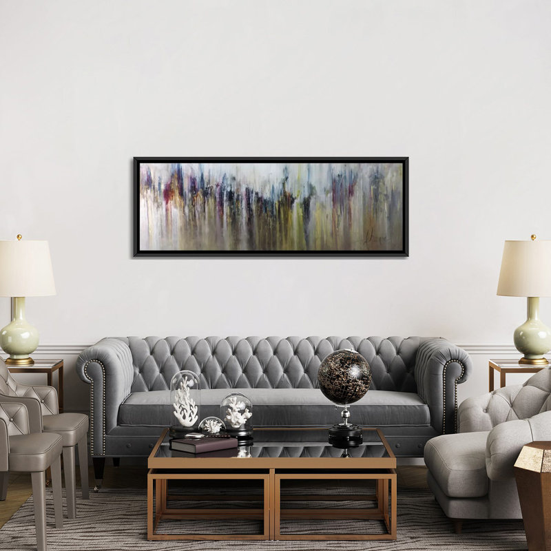 «Cascada Metalica», reproduction sur toile, H 20 po x l 60 po x P 1,5 po, Toile avec cadre noir