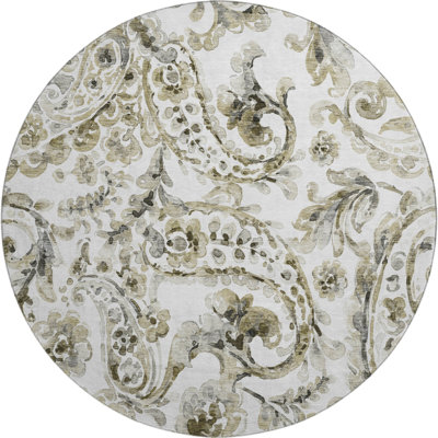 Premium Machine Washable Prisco Brown Rug