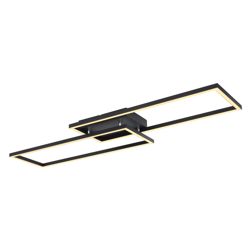 Maurin LED Semi Flush Mount, Golden, Black, 7.5cm H x 29cm W x 101cm D