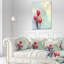 Coussins décoratifs à imprimé floral tulipes rouges sur fond bleu clair-89810395-29895855