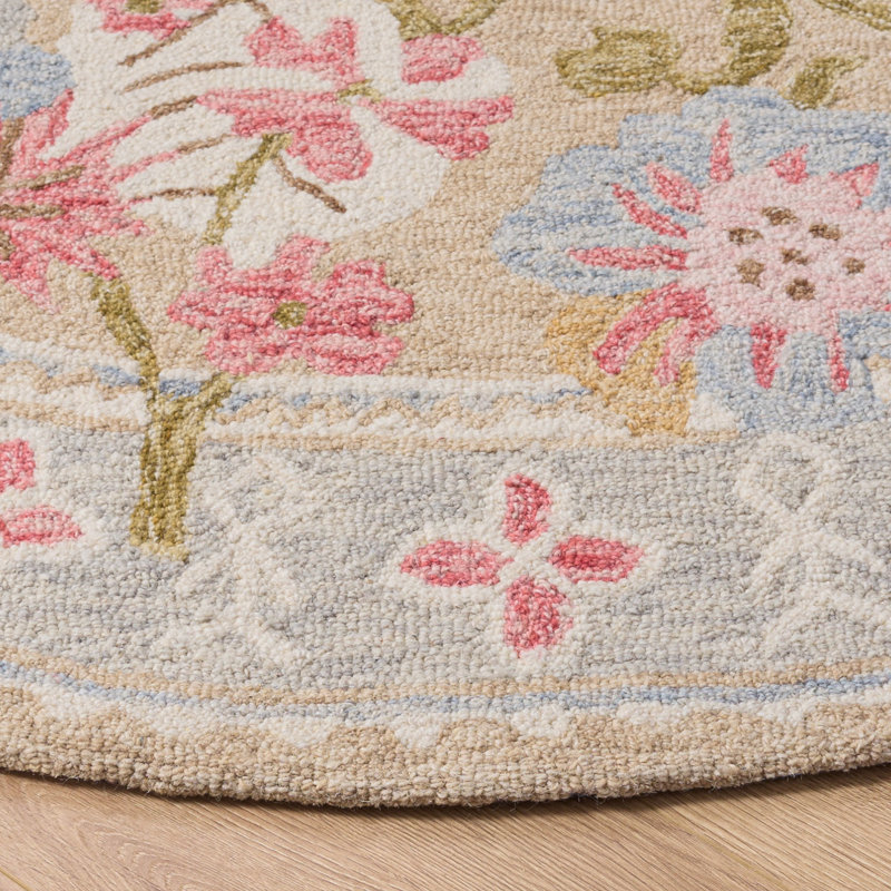 Jardin 476 Hand Tufted 80% Wool; 20% Cotton Floral Rug, Round 6'