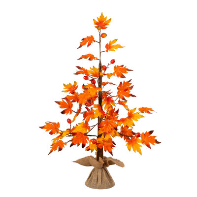 3 pi Arbre d'automne artificiel automne avec baies et base en toile de jute