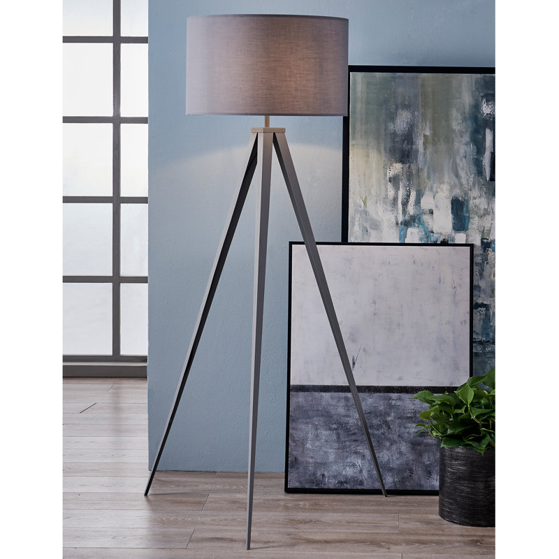 Darlington 157cm Tripod Floor Lamp, Grey, Grey
