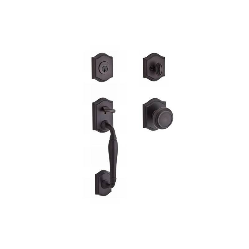 Westcliff Handleset with Single Cylinder Deadbolt and Door Knob and Rosette, Keyed Different, Venetian Bronze, Yes
