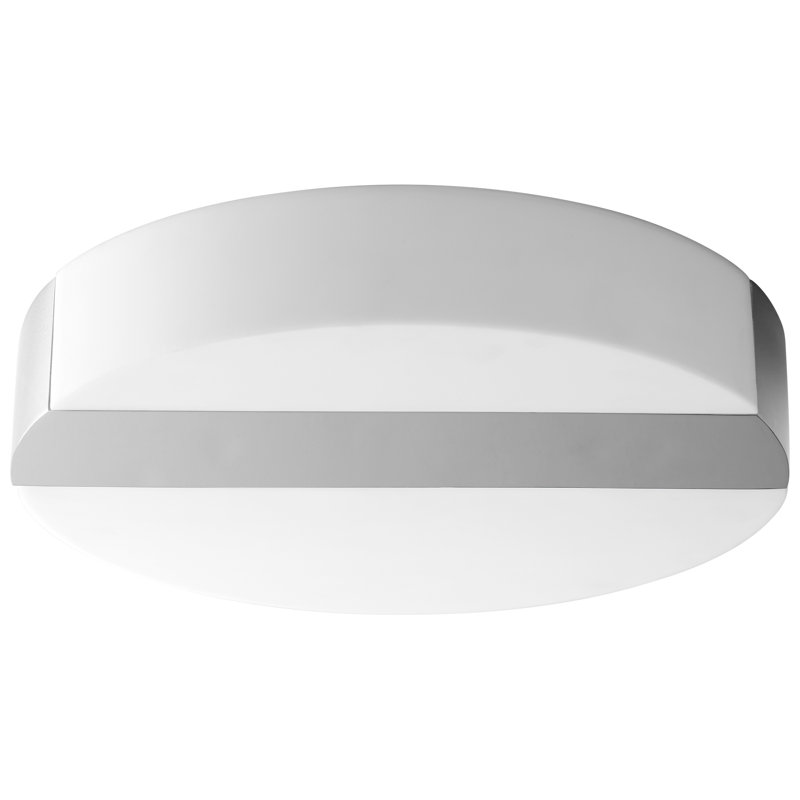 Plafonnier encastré 1 lumière DEL 13,5 po Gashije, Nickel poli