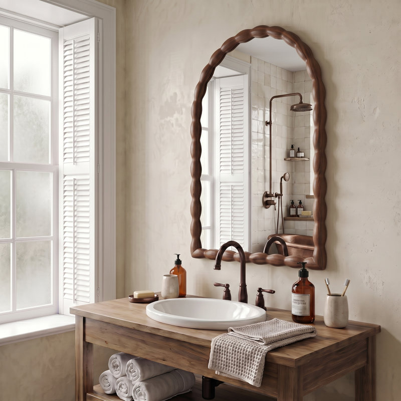 Miroir mural 36 po x 24 po, 36 po x 24 po, Warm Walnut, Arche