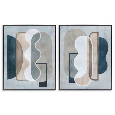  «Wavy Retro Contemporary», ensemble de 2 estampes numériques par Grace Popp
