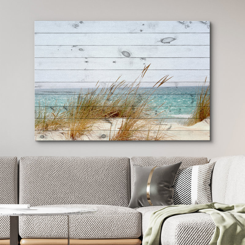Art mural sur toile IDÉE4WALL, scène romantique de la mer, œuvre d'art encadrée, H 24 po x l 36 po