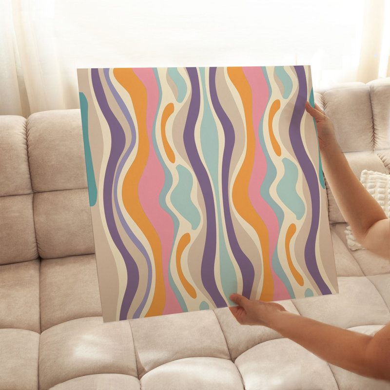 Abstract Retro Groovy 70s Pattern XVI Retro Unframed Art Print, 10" H x 10" W