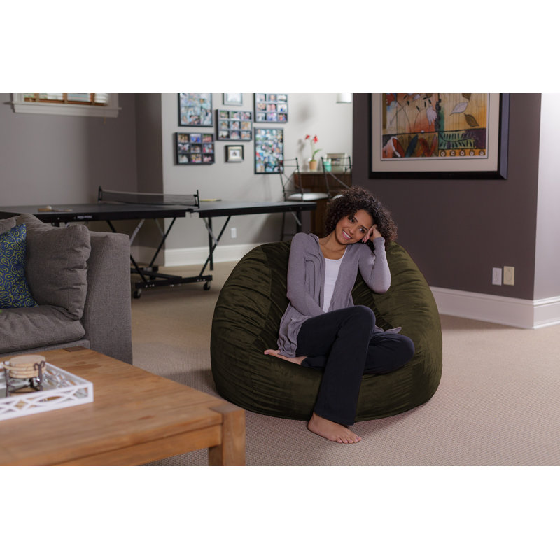  Bean Bag Chair - 4 Ft Shredded Foam Filled Round Pouf Chair - Plush, Ultra Soft Memory Foam Filled Bean Bag Chair with Microsuede Cover - Stuffed Foam Filled Furniture and Accessories for Dorm Room in Multiple Colors