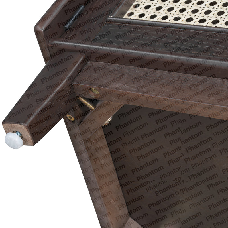 Banc d'entrée en rotin avec rangement Boho, Espresso